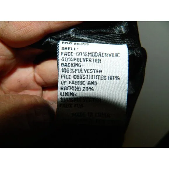 Pamela McCoy Collection Black Faux Fur Long Coat Size L 52" Long With Tags New - Picture 9 of 16